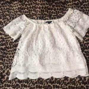 White Lace Off Shoulder Top